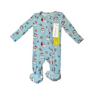 NWT Angel Dear Vintage Santa Bamboo Footie PJs Size 3-6m